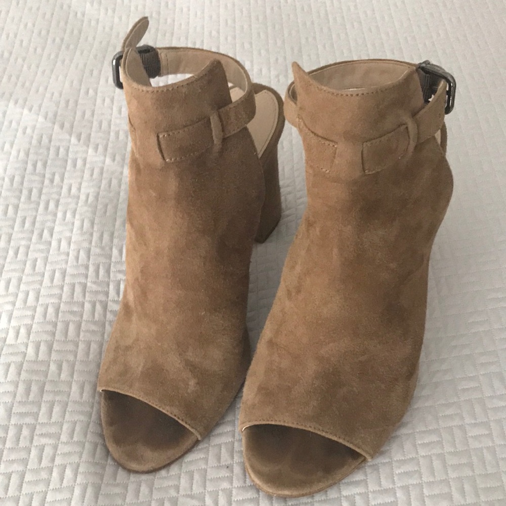 Via Spiga Suede Open Toe Wrap Ankle Size 8.5